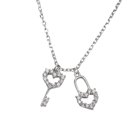 Silver Lock and Key Necklace