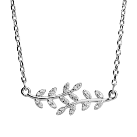 Sparkling Branch Silver Necklace